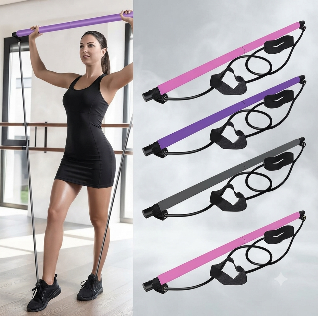 Pilates Bar with Resistance Bands — Portable