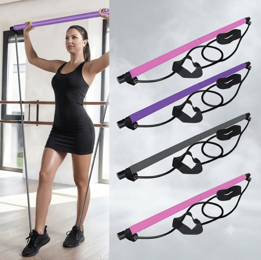 Pilates Bar with Resistance Bands — Portable