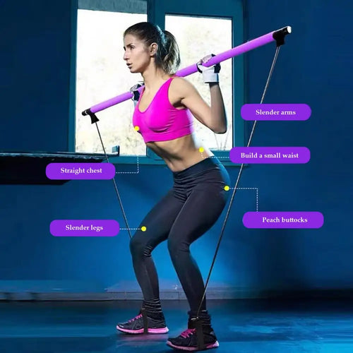 Pilates Bar with Resistance Bands — Portable